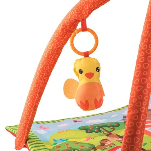 Saltea cu activitati pentru bebelusi, Model ferma, 2 jucarii detasabile, Poliester, 60x76.5cm, Multicolor - 3 | YEO