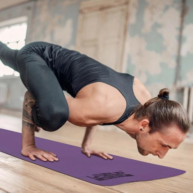 Saltea pentru gimnastica, Yoga, 183x61x0.4cm, roz-mov - 2 | YEO
