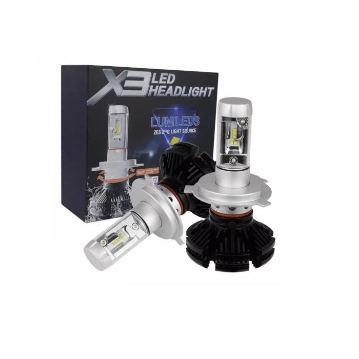 Set 2 becuri LED auto X3 H4/H7/H11 cu doua faze putere, 50W, 6000K, 6000Lm, IP67 - 2 | YEO