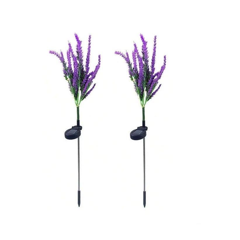 Set 2 Lampi Solare Tip Lavanda, 70cm Inaltime, Senzor de Lumina, IP65, Violet - 3 | YEO