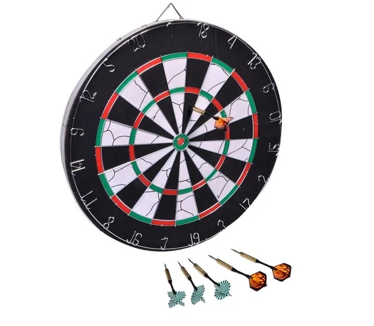 Set Darts cu 6 Săgeți, 14 ani+, 46 cm, negru/alb