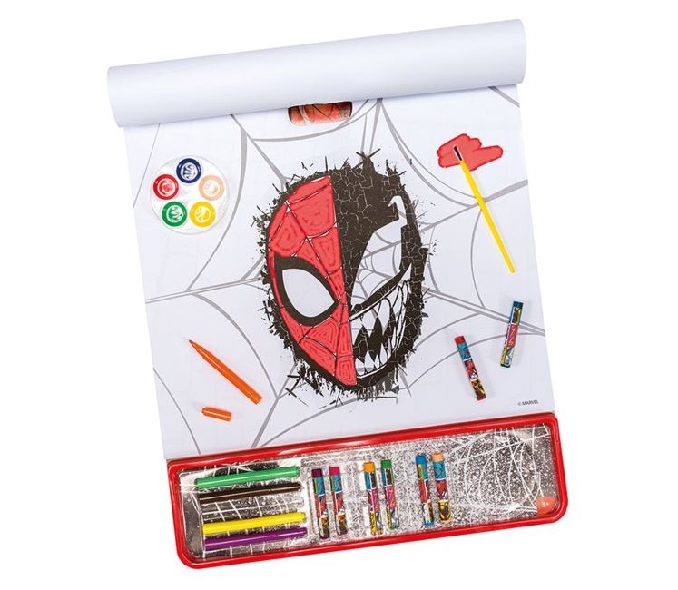 Set de Colorat Bloc Mare, Spiderman, 5 în1, cu Accesorii, 3ani+, 35x1.2x42 cm - 1 | YEO