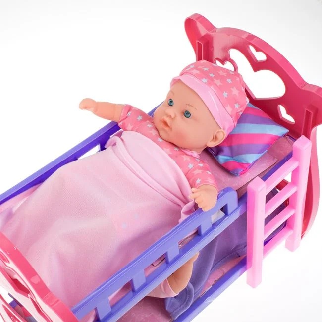 Set de joaca cu pat supraetajat si 2 papusi bebelus, include accesorii, varsta 2+ ani, 56x25x41cm, multicolor - 1 | YEO