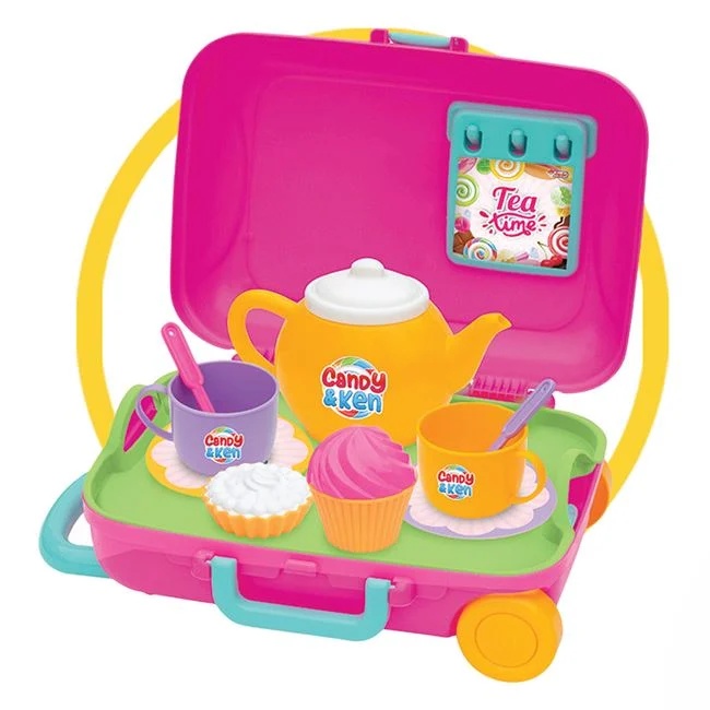 Set de joaca valiza cu 12 accesorii, contine set pentru ceai, din plastic, 24x12x36cm, multicolor - 1 | YEO