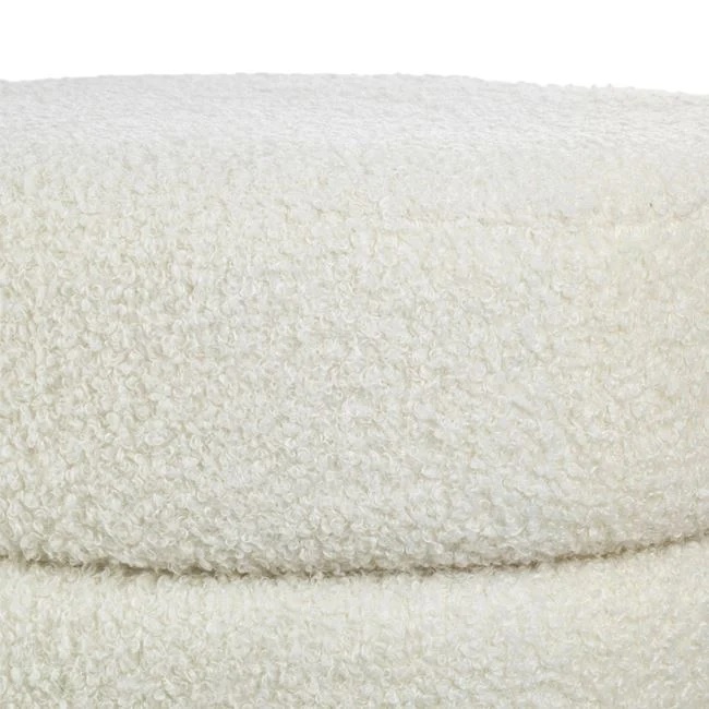 Taburet Imitație de Blană Teddy, greutate suportata 110 kg, 36x43 cm, alb - 1 | YEO