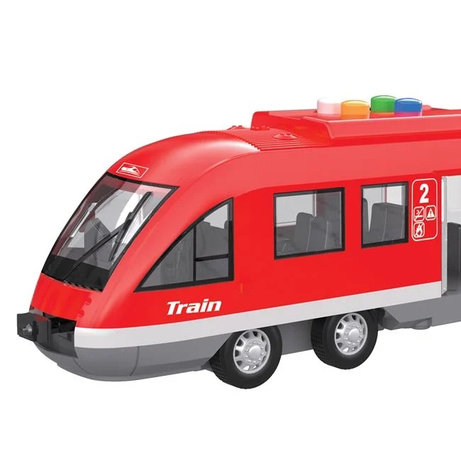 Tramvai cu usi care se deschid, cu lumini si sunete realiste, 48x10.5x14cm, rosu - 2 | YEO