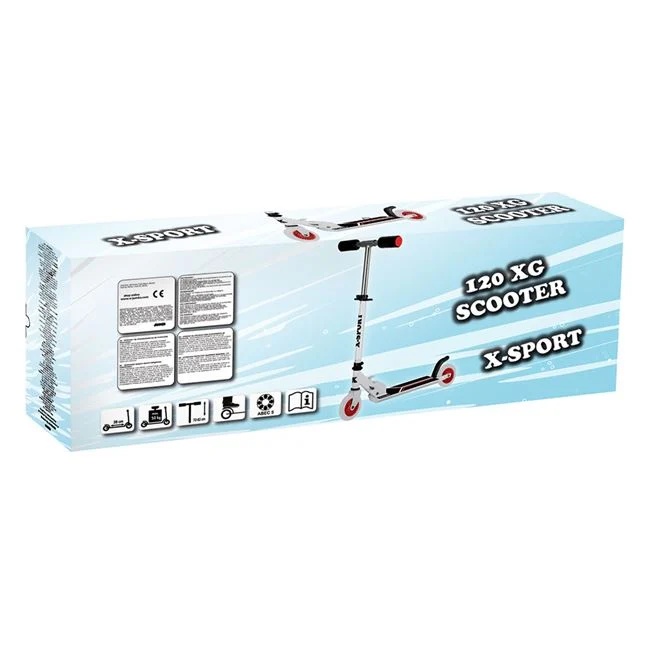 Trotineta din aluminiu, greutate maxima 50kg, 63x10x22cm, alb-negru - 1 | YEO