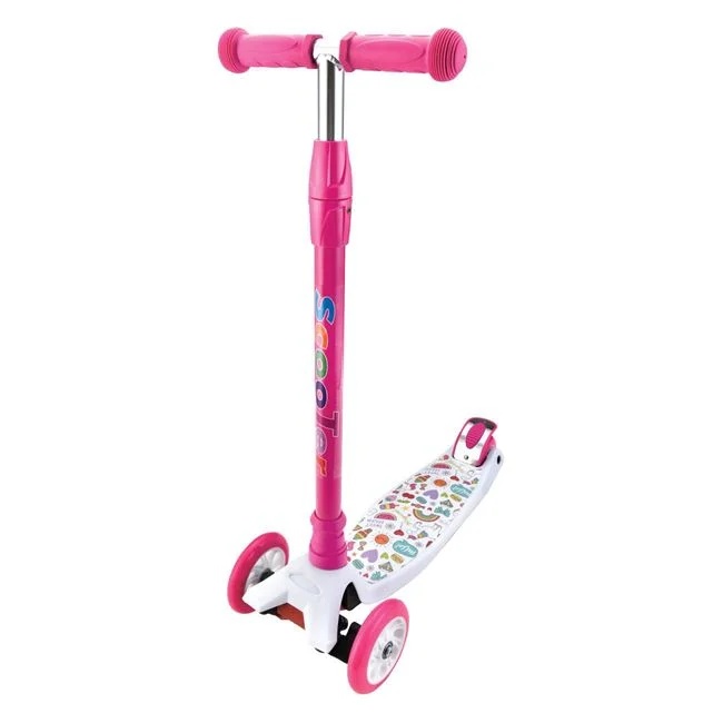 Trotineta din aluminiu Lean&Steer, model unicorn, varsta 3+ ani, 60x15x28cm, roz
