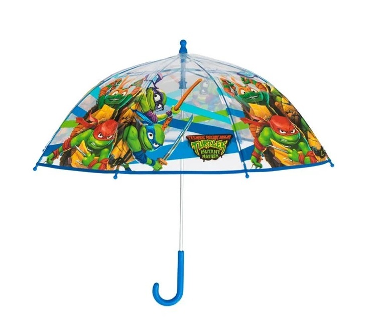 Umbrelă de Ploaie Baston, model Ninja Turtles, pentru Copii, 64 cm, albastru/verde - 2 | YEO