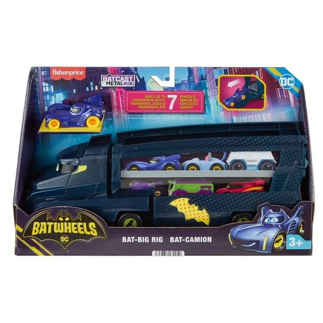 Camion Batwheels cu un vehicul inclus, partea din fata a camionului se deschide, 35.5x8x20cm, multicolor - 1 | YEO