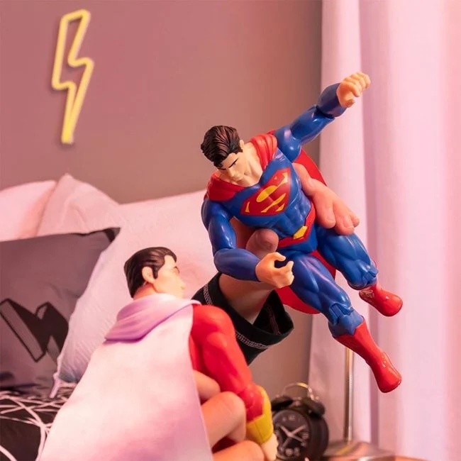 Figurina Superman, cu detalii realiste si capa textila, dimensiune 30cm, rosu-albastru - 3 | YEO