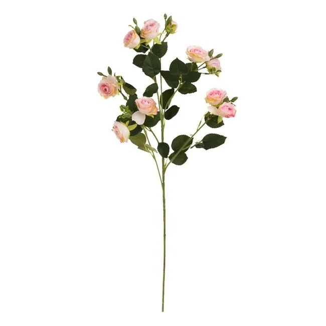 Floare artificiala cu tulpina lunga, trandafiri roz , 72 cm, roz/verde - 1 | YEO