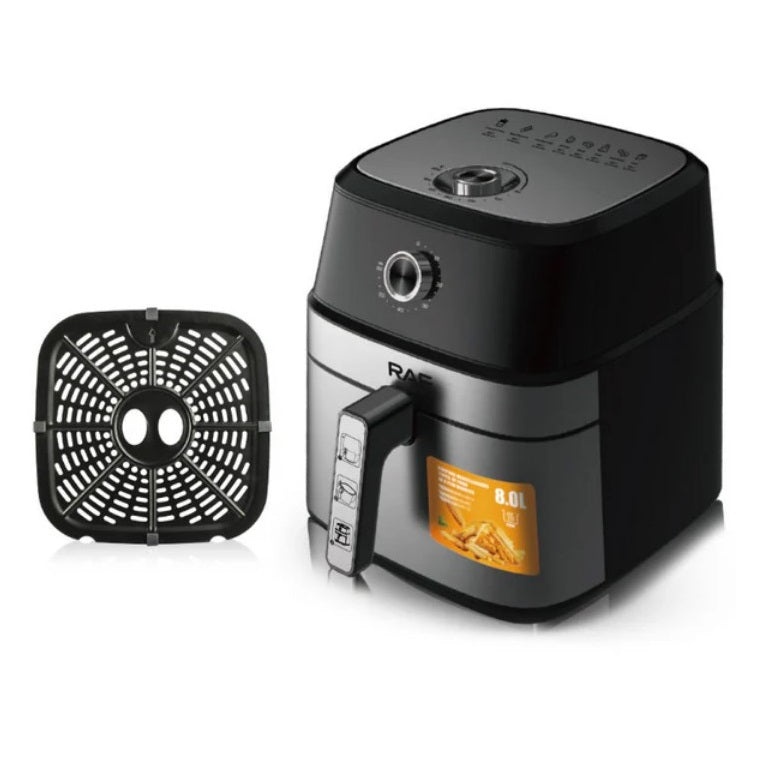 Friteuza cu aer cald, RAF 5319, fara ulei, capacitate 8L, 1800W, negru-argintiu - 3 | YEO