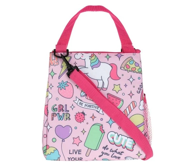 Geantă Izotermă pentru fete, cu Unicorni, 8L, 23x14x25cm, roz - 3 | YEO