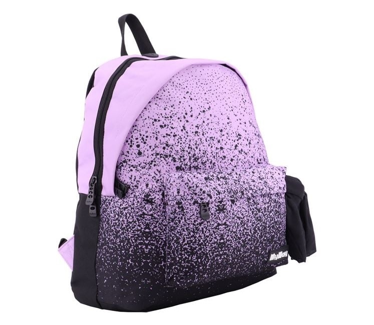 Ghiozdan cu Model Graffiti, 36x15x43 cm, negru si lila, - 2 | YEO