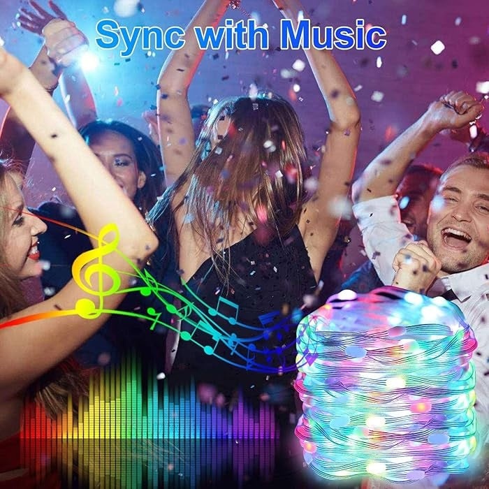 Instalatie luminoasa LED RGB cu Telecomanda, Bluetooth, App Tuya, Music, USB, IP65, 100 LED-uri, 10m, Multicolor - 1 | YEO