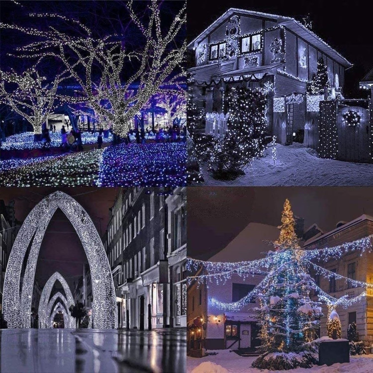 Instalatie Luminoasa Solara, cu 100/300/450/600 LED-uri, IP65, cu Lumina Alba Calda/Rece sau Multicolora, de 10/30/45/60m - 3 | YEO