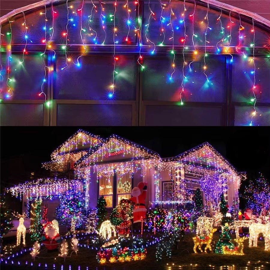 Instalatie Luminoasa Solara, Lumina Alba Calda-Rece si Multicolora, 320 LED-uri, Telecomanda, 12m - 3 | YEO
