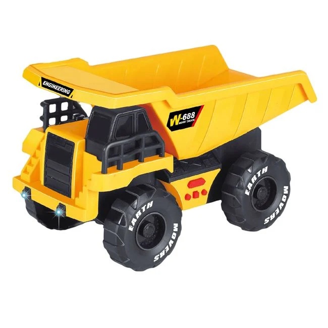 Jucarie camion basculant de santier, cu lumini si sunet, 29x15x18cm, galben - 1 | YEO