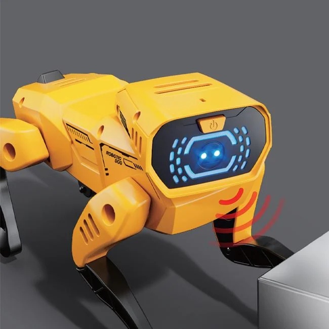 Jucarie robot in forma de caine, cu telecomanda cu infrarosu, cu lumina si sunete, 33x12.5x23cm, galben - 3 | YEO