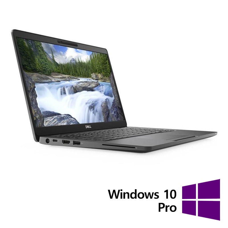 Laptop Refurbished DELL Latitude 5300 Intel Core i5-8365U 1.60 - 4.10GHz 16GB DDR4 256GB SSD 13.3 Inch HD Webcam + Windows 10 Pro