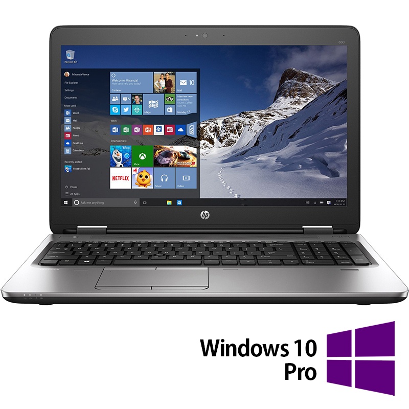 Laptop Refurbished HP ProBook 650 G2 Intel Core i5-6200U 2.30GHz 8GB DDR4 256GB SSD 15.6 Inch HD Tastatura Numerica + Windows 10 Pro