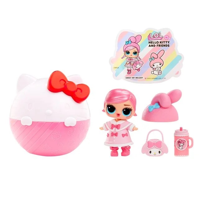 LOL Surprise Love Hello Kitty si prietenele, cu accesorii incluse, varsta 4+ ani, 10x10cm, multicolor