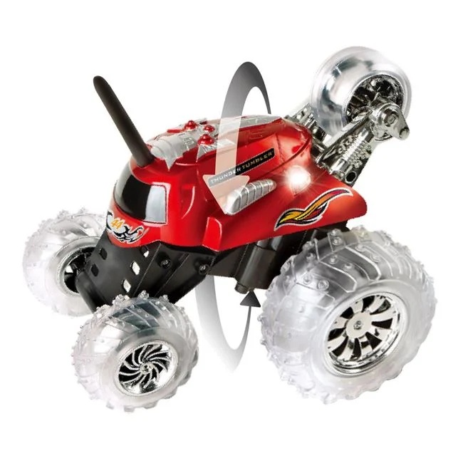 Masina monster spinner, cu telecomanda si lumini, functii complete si rotire la 360grade, 23.5x18.5x19cm, negru-rosu - 1 | YEO