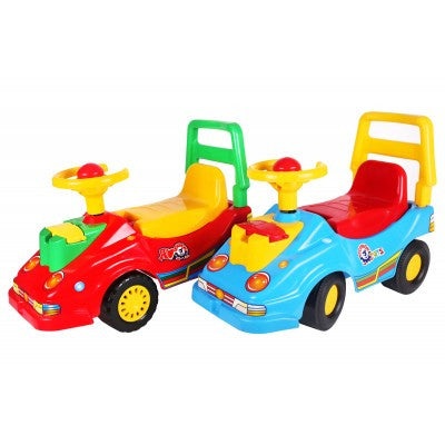 Masinuta premergator pentru copii 1-3 ani, Ride On, cu telefon, rosu cu verde si galben - 1 | YEO