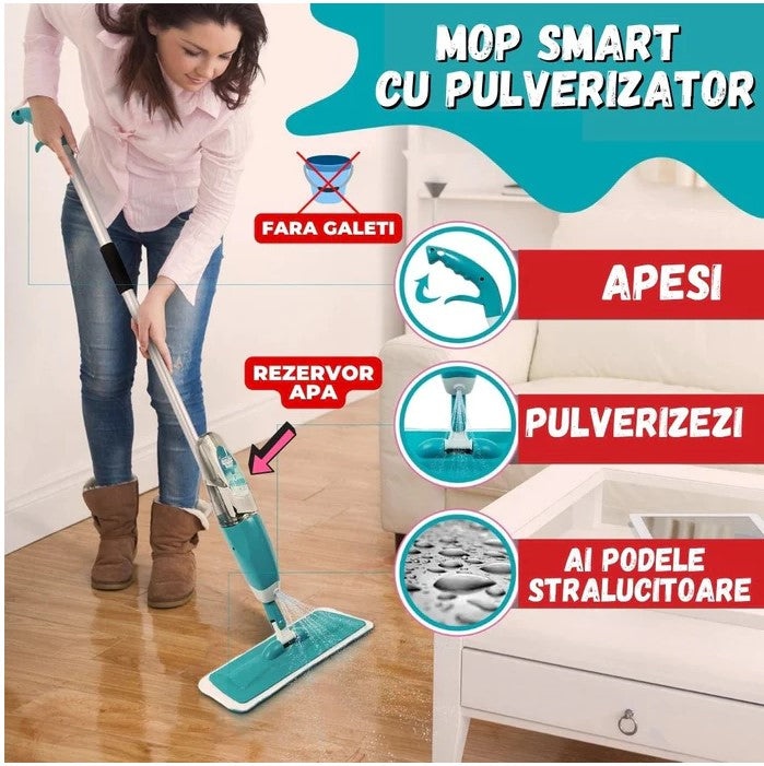 Mop plat cu pulverizator si recipient solutie de 1L - 1 | YEO