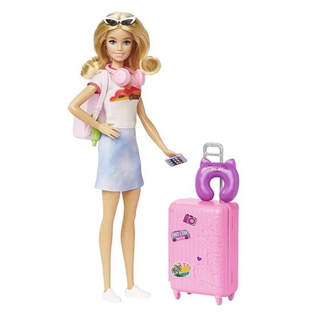 Papusa Barbie gata de calatorie cu 10 accesorii incluse, varsta 3+ ani, 21.5x5.5x32.5cm, roz - 2 | YEO