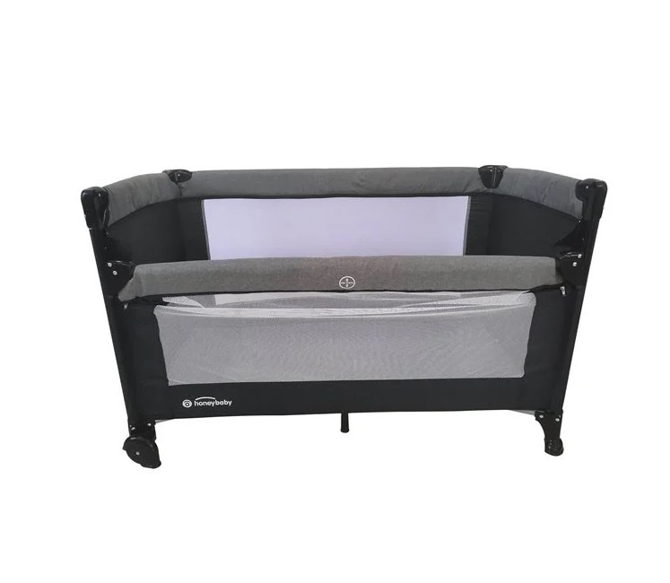 Patut pentru Copii, cu Suport pentru Schimbat Scutece,15 kg, 125x78x65cm, negru - 3 | YEO