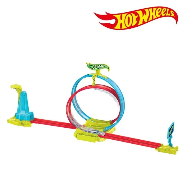 Pista de curse Hot Wheels Neon Speeders, include o masina Hot Wheels, 30.5x7.5x25.5cm, multicolor