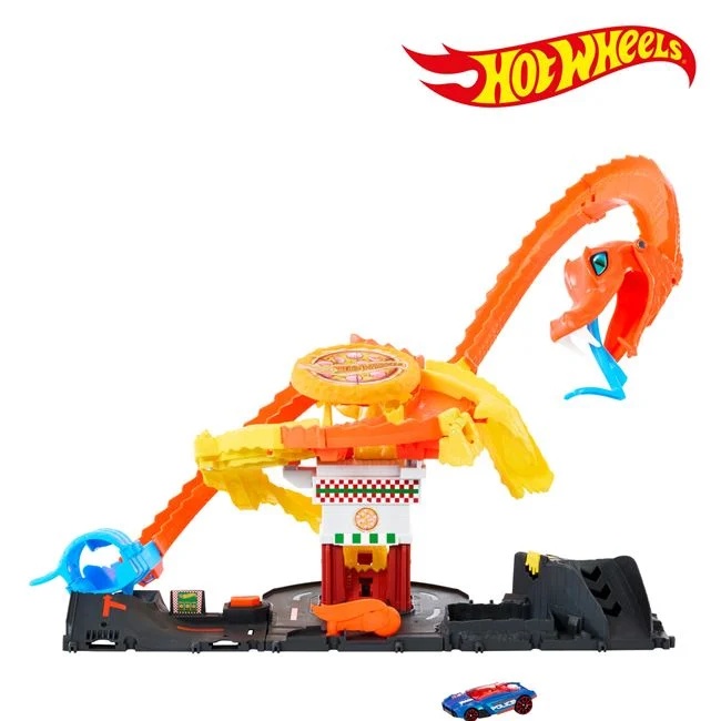 Pista Hot Wheels in forma de sarpe, include o masina, 40x10x25cm, multicolor - 1 | YEO