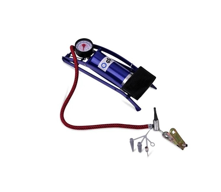 Pompă de Picior cu Presiune, 0-100 PSI, albastru/negru