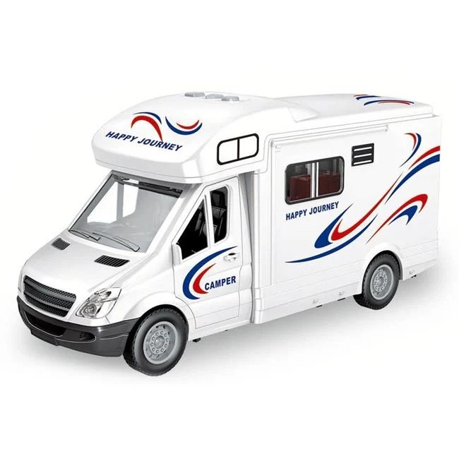 Rulota de jucarie Camper, cu lumini si sunet, cu usi care se deschid, 32x12x17.5cm, alb - 1 | YEO
