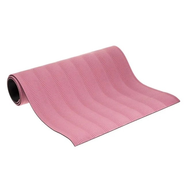 Saltea pentru gimnastica, yoga, camping sau drumetii, din spuma, cu Model Reliefat, 160x58x0.7cm, Roz