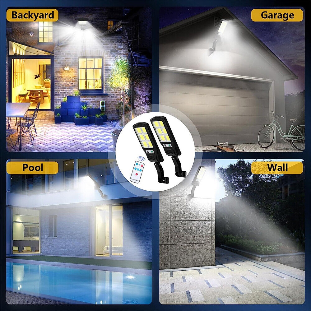 Set 6 x Lampi solare stradale LED, cu 6 cadrane, senzor miscare, IP65, negru - 2 | YEO