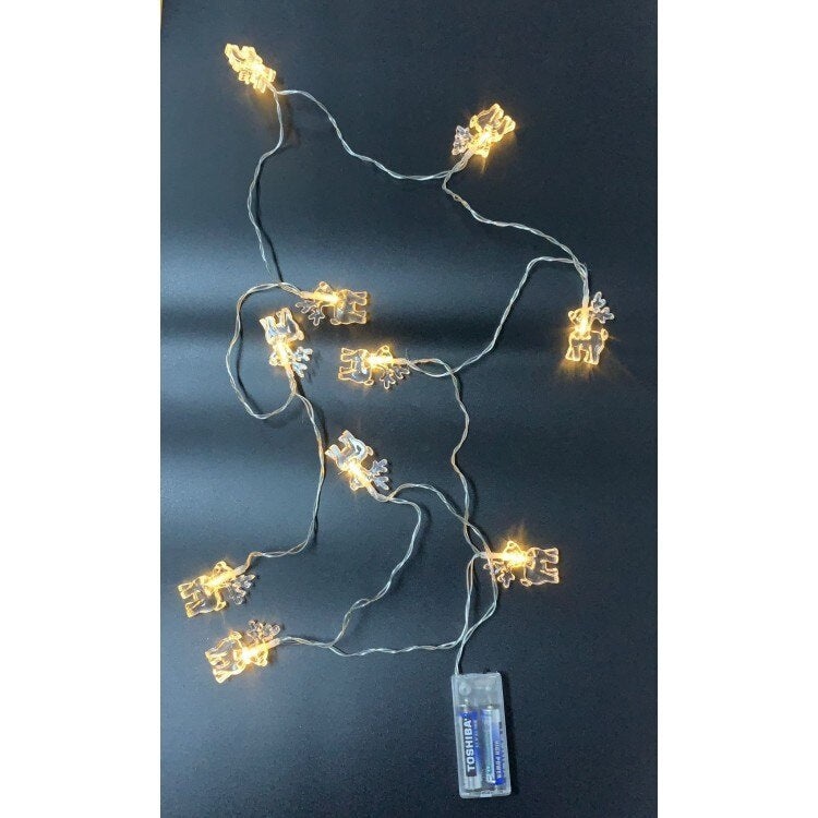 Set de 2 Instalatii Luminoase de Craciun cu Figurine in Forma de Ren, 2x2m, 2x10 LED-uri, Lumina Alba - 2 | YEO