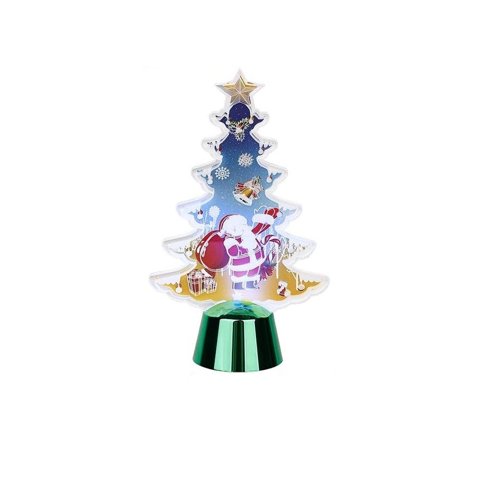 Set de 3 Mini Figurine Decorative Luminoase pentru Craciun, in Forma de Bradut, 14x9cm, Lumina Calda - 2 | YEO