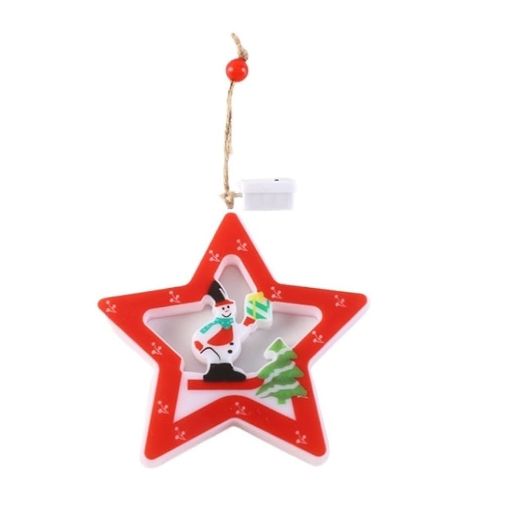 Set de 5 Stele Luminoase pentru Pomul de Craciun sau Geam, Alb-Rosu - 1 | YEO