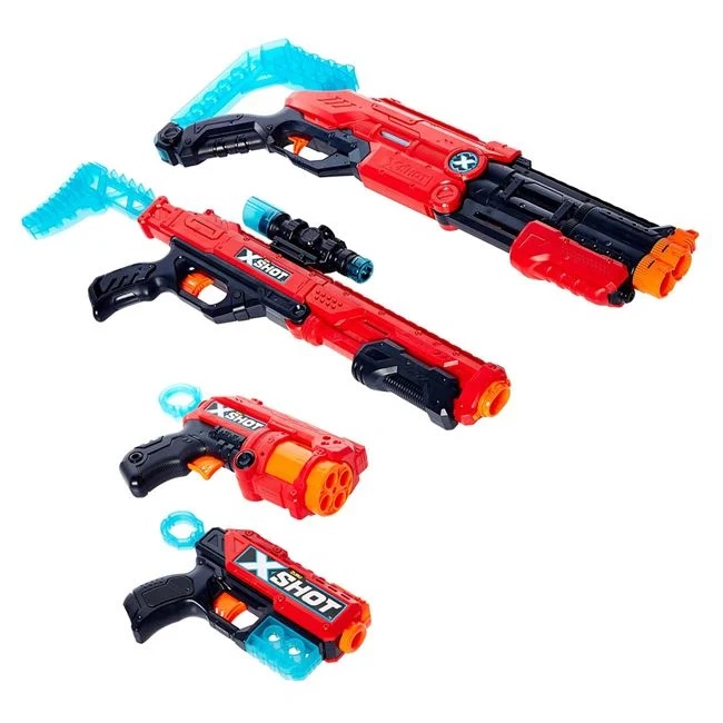 Set de jucarie cu 4 arme si 48 de sageti moi, include tinta, 90x7x42cm, multicolor - 1 | YEO