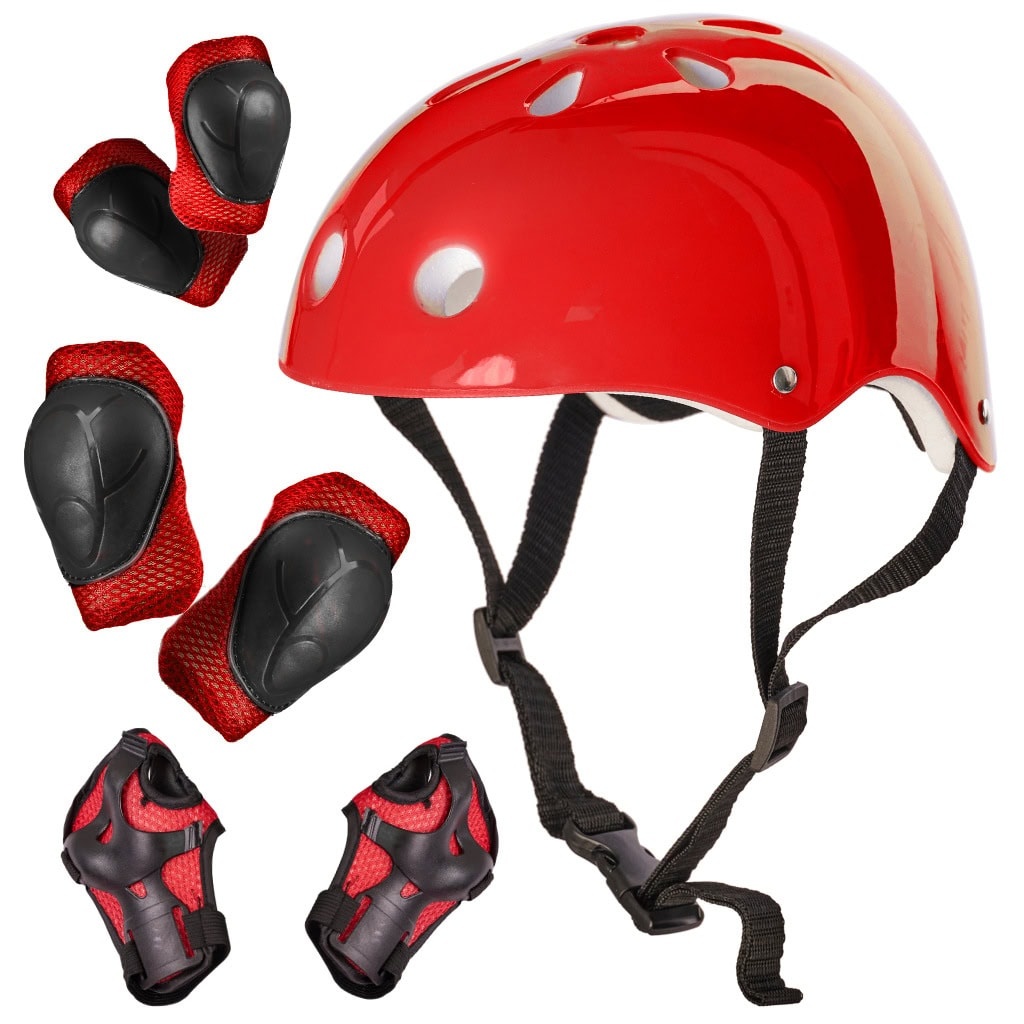 Set Protectie pentru copii 7 piese model SKATEBOARD culoarea Rosie