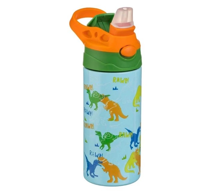 Sticlă Izotermă pentru Copii Pop-Up, cu Dinozauri, 500ml, Oțel Inoxidabil, multicolor