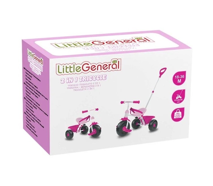 Tricicleta 2 in 1 pentru copii, cu centura, 20 kg, roz - 3 | YEO