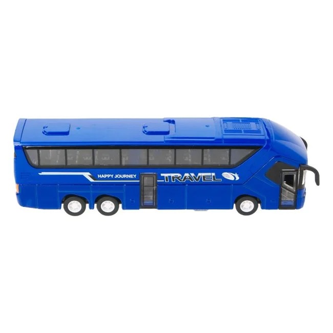 Vehicul de jucarie tip autobuz turistic, cu sunet si lumini, 21x4x5.5cm, albastru