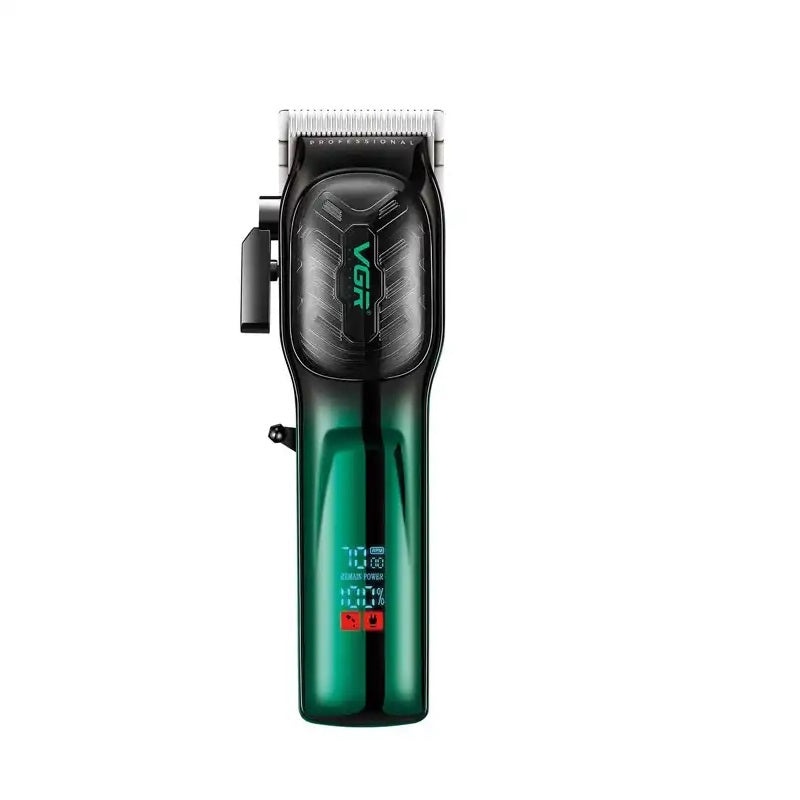 Aparat de Tuns Fara Fir, VGR V-654, Lame din Otel Inoxidabil, Baterie 2000mAh, Incarcare USB, 6 Distantiere, Verde-Negru - 2 | YEO