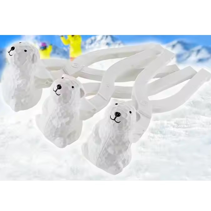 Aparat pentru bulgari de zapada sau nisip, in forma de urs polar, plastic, 32cm lungime, alb - 2 | YEO
