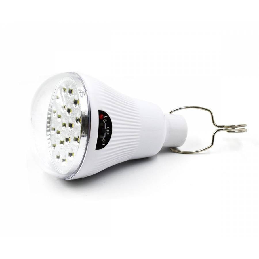 Bec LED GR-020 cu panou solar, 5W, carlig, portabila, IP65, reincarcabila cu USB, pentru camping, lumina alb rece - 2 | YEO