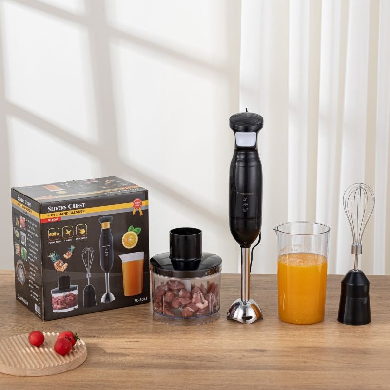 Blender electric de mana, SC-8041, cu 4 accesorii, 400W, negru - 1 | YEO